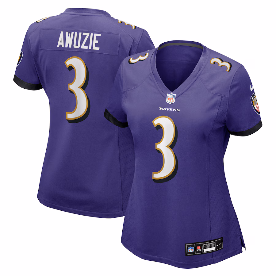 Women's Baltimore Ravens Chidobe Awuzie Nike Purple Team Game Jersey - Ujersey