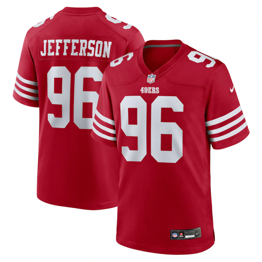 Men's San Francisco 49ers Jordan Jefferson Nike Scarlet Team Game Jersey - Ujersey