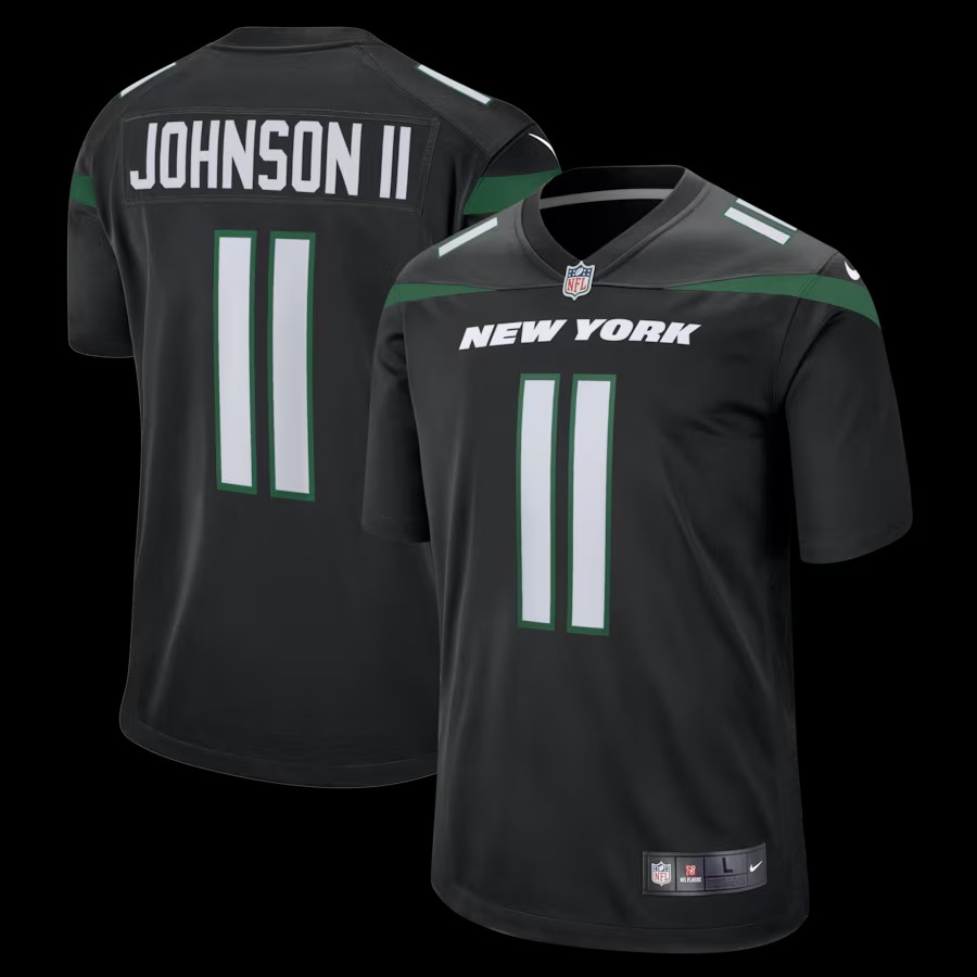 Men's New York Jets Jermaine Johnson II Nike Black Alternate Game Jersey - Ujersey