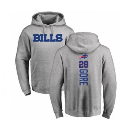 Football Buffalo Bills #28 Frank Gore Ash Backer Pullover Hoodie - Ujersey