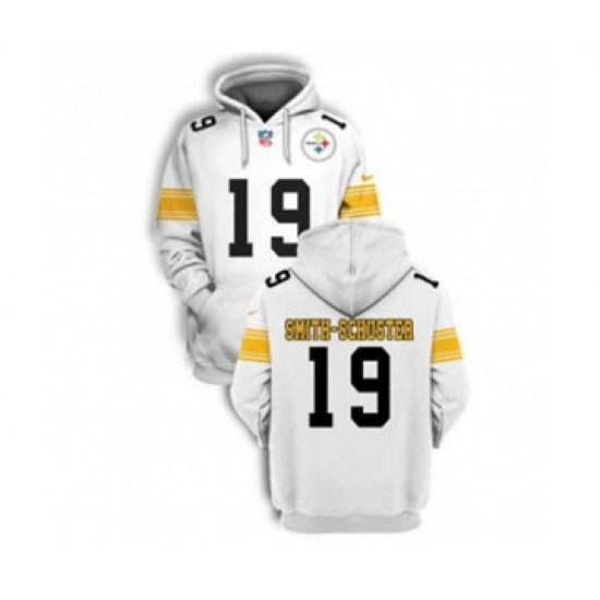 Men's Pittsburgh Steelers #19 JuJu Smith-Schuster 2021 White Pullover Football Hoodie - Ujersey