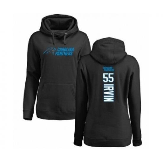 Football Women's Carolina Panthers #55 Bruce Irvin Black Backer Pullover Hoodie - Ujersey