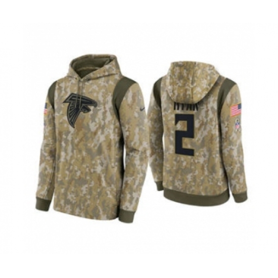 Men's Atlanta Falcons #2 Matt Ryan Camo 2021 Salute To Service Therma Performance Pullover Football Hoodie - Ujersey