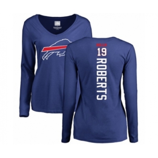 Football Women's Buffalo Bills #19 Andre Roberts Royal Blue Backer Long Sleeve T-Shirt - Ujersey
