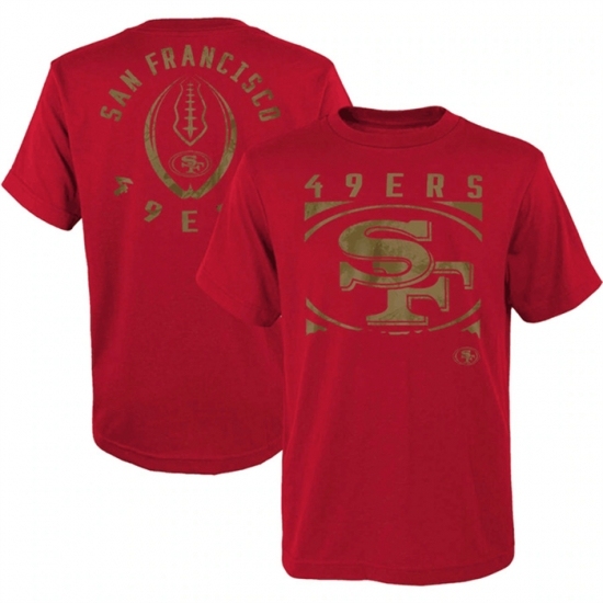 Men's San Francisco 49ers Scarlet Preschool Liquid Camo Logo T Shirt - Ujersey