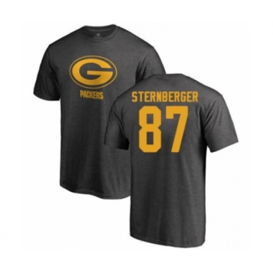 Football Green Bay Packers #87 Jace Sternberger Ash One Color T-Shirt - Ujersey