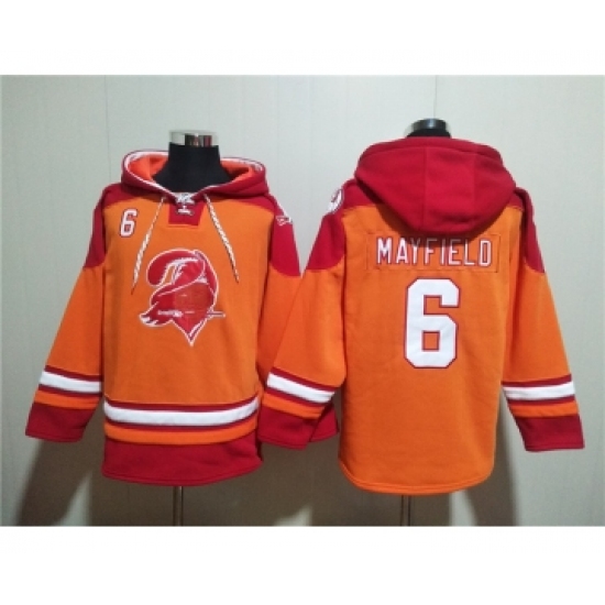 Men's Tampa Bay Buccaneers #6 Baker Mayfield Orange Red Ageless Must-Have Lace-Up Pullover Hoodie - Ujersey