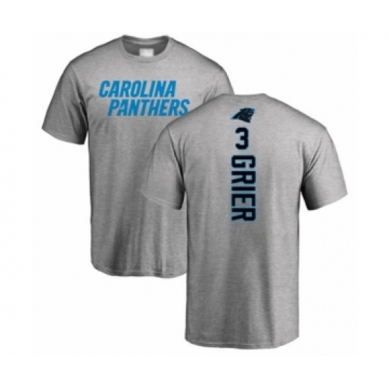 Football Carolina Panthers #3 Will Grier Ash Backer T-Shirt - Ujersey