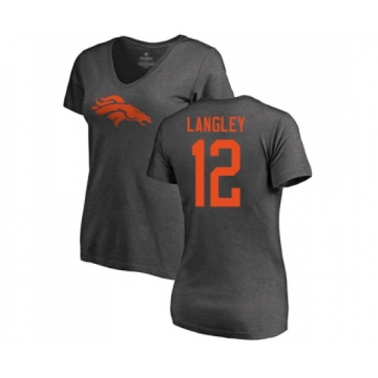 Football Women's Denver Broncos #12 Brendan Langley Ash One Color T-Shirt - Ujersey