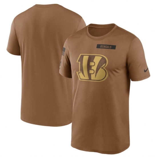 Men's Cincinnati Bengals 2023 Brown Salute To Service Legend Performance T Shirt - Ujersey