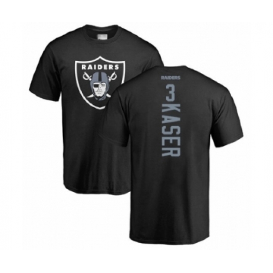 Football Oakland Raiders #3 Drew Kaser Black Backer T-Shirt - Ujersey