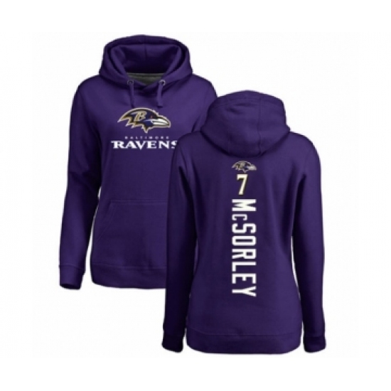 Football Women's Baltimore Ravens #7 Trace McSorley Purple Backer Pullover Hoodie - Ujersey