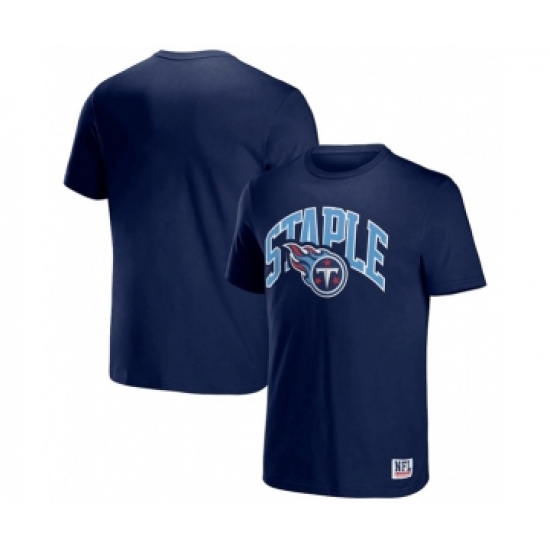 Men's Tennessee Titans x Staple Navy Logo Lockup T-Shirt - Ujersey