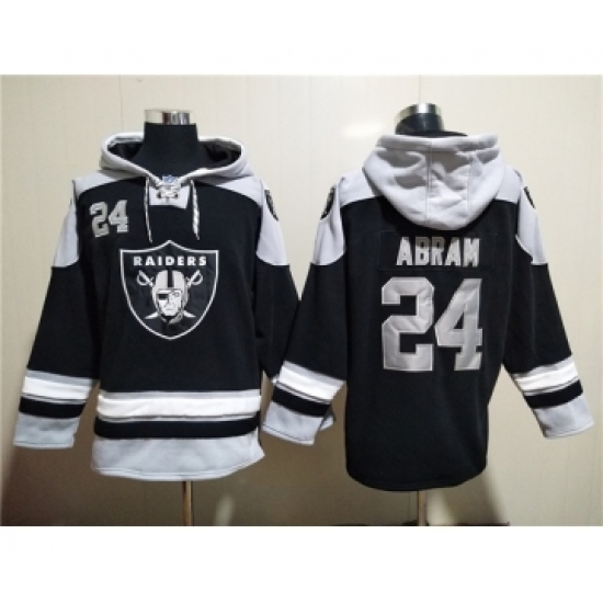 Men's Las Vegas Raiders #24 Johnathan Abram Black Ageless Must-Have Lace-Up Pullover Hoodie - Ujersey