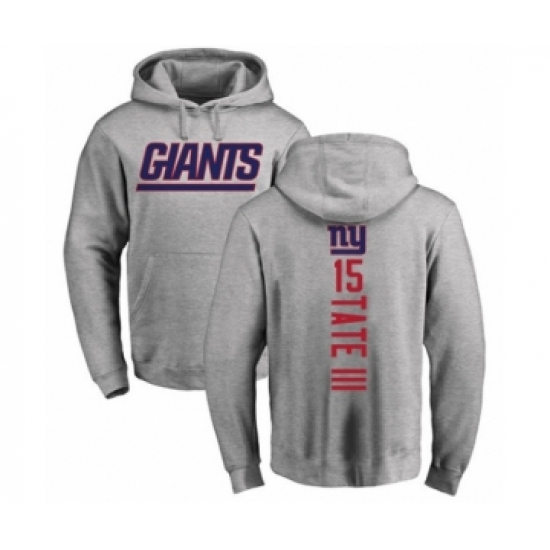 Football New York Giants #15 Golden Tate III Ash Backer Pullover Hoodie - Ujersey