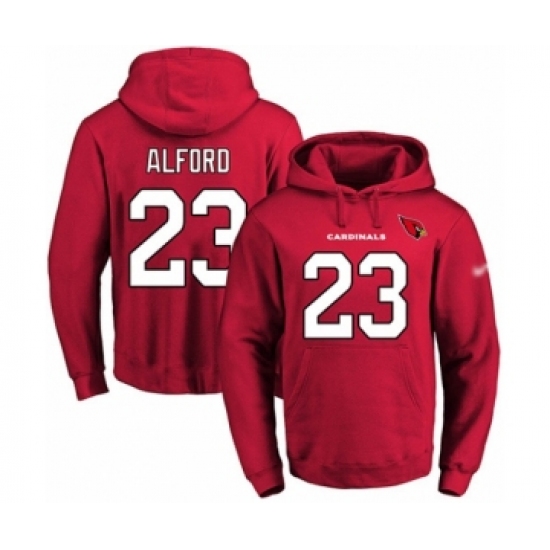 Football Men's Arizona Cardinals #23 Robert Alford Red Name & Number Pullover Hoodie - Ujersey