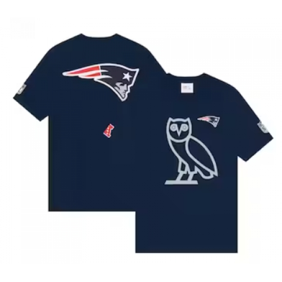 Men's New England Patriots OVO x NFL Navy OG Owl T-Shirt - Ujersey