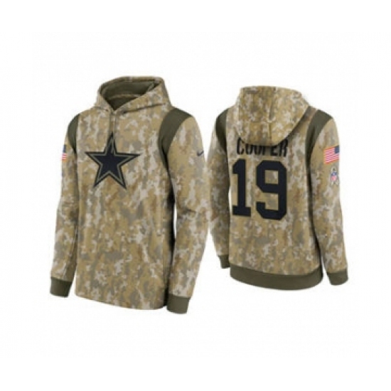 Men's Dallas Cowboys #19 Amari Cooper Camo 2021 Salute To Service Therma Performance Pullover Football Hoodie - Ujersey