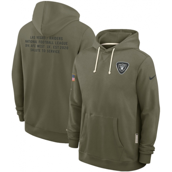 Men's Las Vegas Raiders Olive 2025 Salute to Service Pullover Hoodie - Ujersey