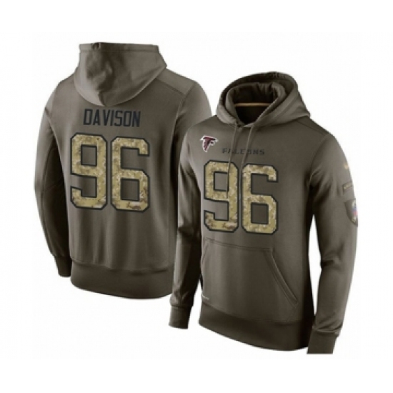 Football Men's Atlanta Falcons #96 Tyeler Davison Green Salute To Service Pullover Hoodie - Ujersey