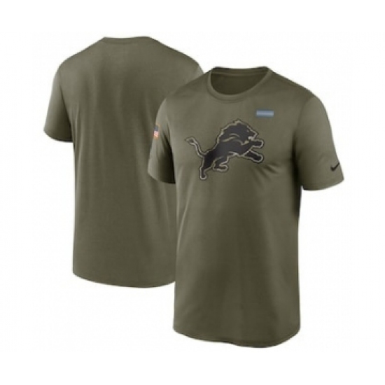 Men's Detroit Lions Football Olive 2021 Salute To Service Legend Performance T-Shirt - Ujersey