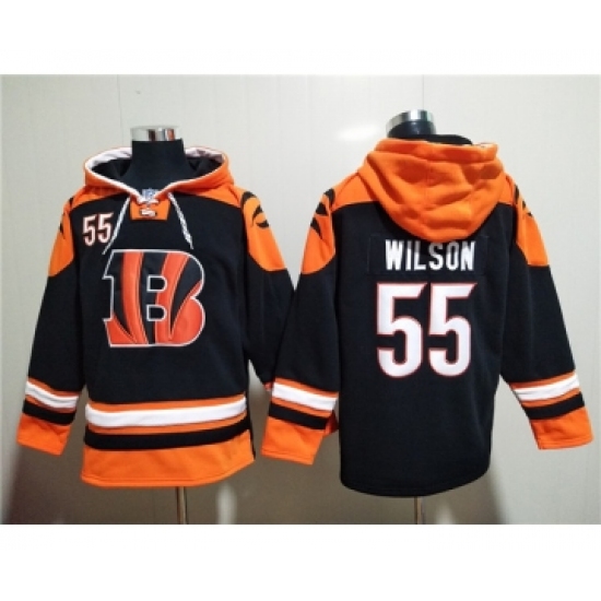Men's Cincinnati Bengals #55 Logan Wilson Orange Black Ageless Must-Have Lace-Up Pullover Hoodie - Ujersey