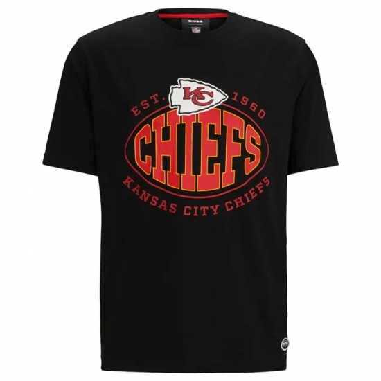 Men's Kansas City Chiefs Black BOSS X Trap T Shirt - Ujersey