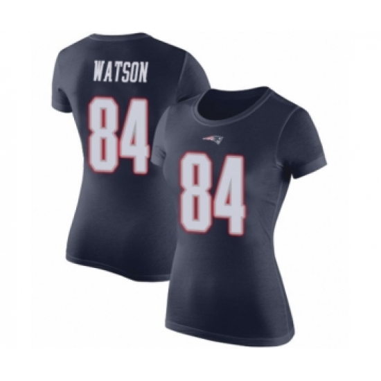 Football Women's New England Patriots #84 Benjamin Watson Navy Blue Rush Pride Name & Number T-Shirt - Ujersey