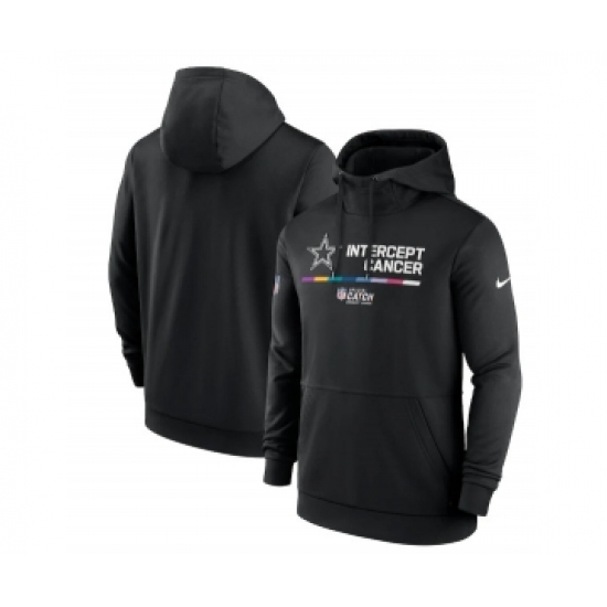 Men's Dallas Cowboys 2022 Black Crucial Catch Therma Performance Pullover Hoodie - Ujersey