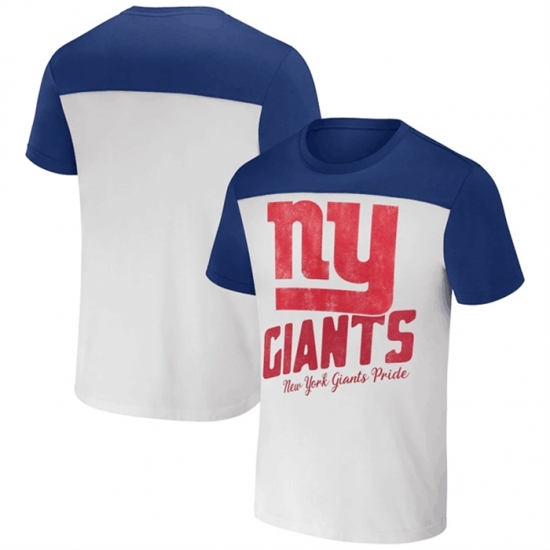 Men's New York Giants Cream Royal X Darius Rucker Collection Colorblocked T Shirt - Ujersey