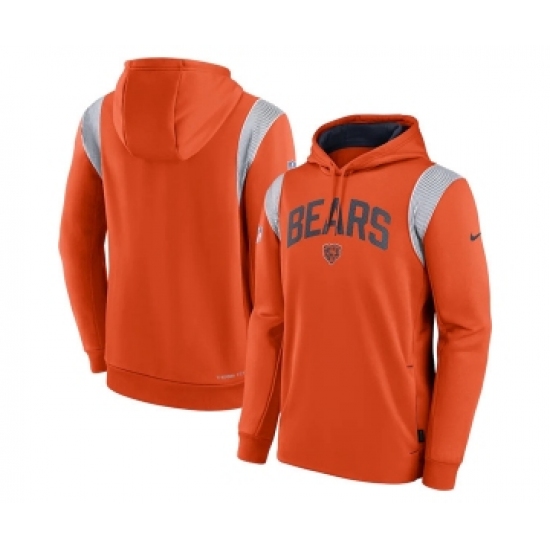 Men's Chicago Bears Orange Sideline Stack Performance Pullover Hoodie - Ujersey