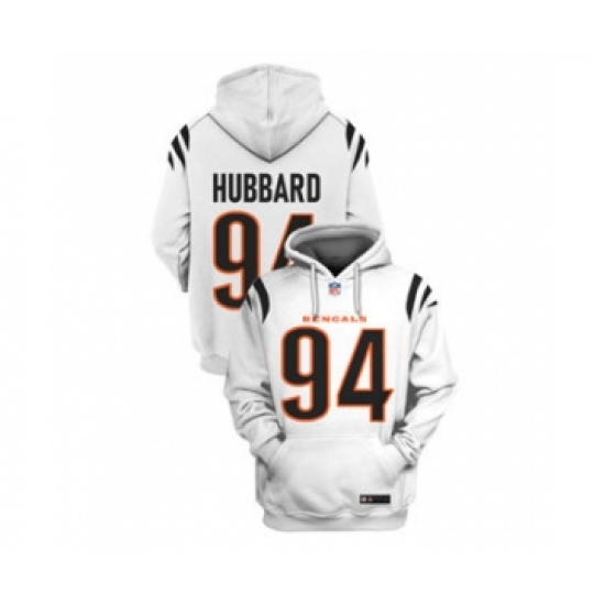 Men's Cincinnati Bengals #94 Sam Hubbard 2021 White Pullover Football Hoodie - Ujersey