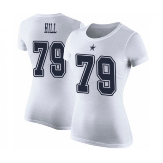 Football Women's Dallas Cowboys #79 Trysten Hill White Rush Pride Name & Number T-Shirt - Ujersey
