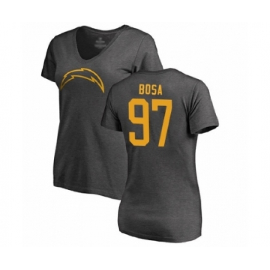 Football Women's Los Angeles Chargers #97 Joey Bosa Ash One Color T-Shirt - Ujersey