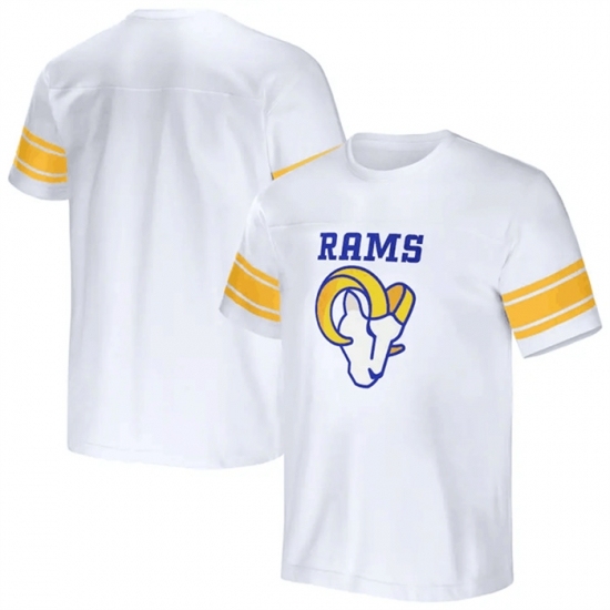 Men's Los Angeles Rams White X Darius Rucker Collection Football Striped T Shirt - Ujersey