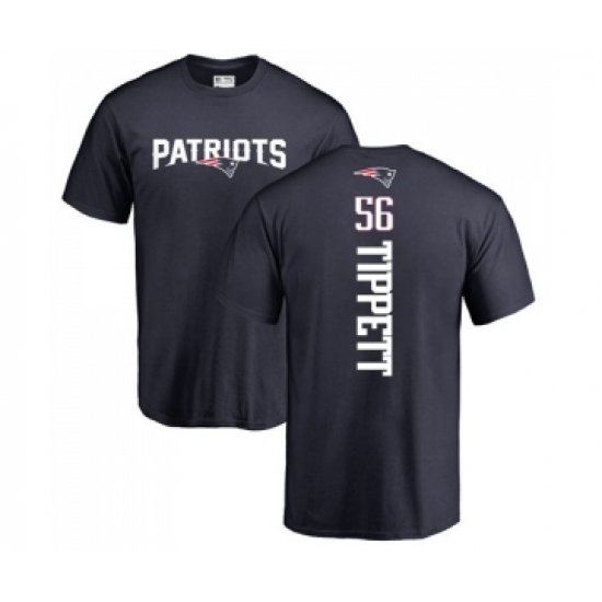 Football New England Patriots #56 Andre Tippett Navy Blue Backer T-Shirt - Ujersey