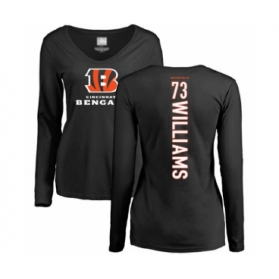 Football Women's Cincinnati Bengals #73 Jonah Williams Black Backer Long Sleeve T-Shirt - Ujersey