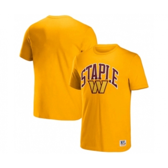 Men's Washington Commanders x Staple Yellow Logo Lockup T-Shirt - Ujersey