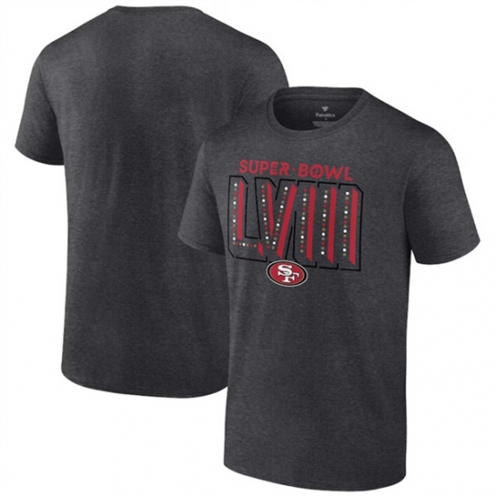 Men's San Francisco 49ers Heather Charcoal Super Bowl LVIII Local Team T-Shirt - Ujersey