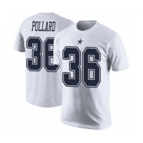 Football Men's Dallas Cowboys #36 Tony Pollard White Rush Pride Name & Number T-Shirt - Ujersey