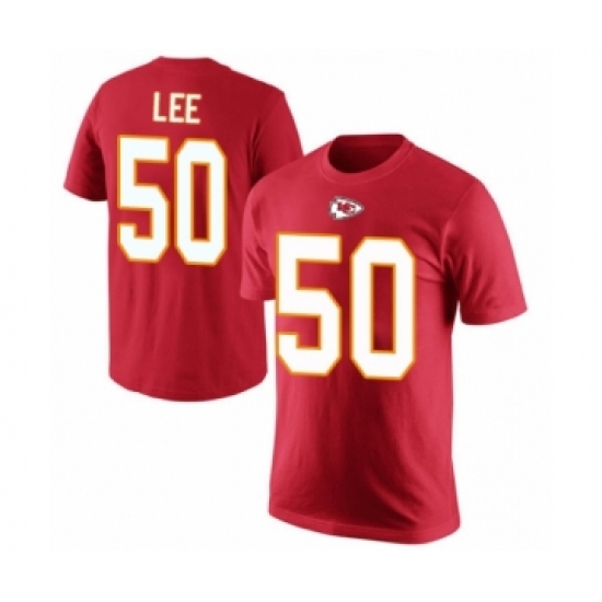 Football Men's Kansas City Chiefs #50 Darron Lee Red Rush Pride Name & Number T-Shirt - Ujersey