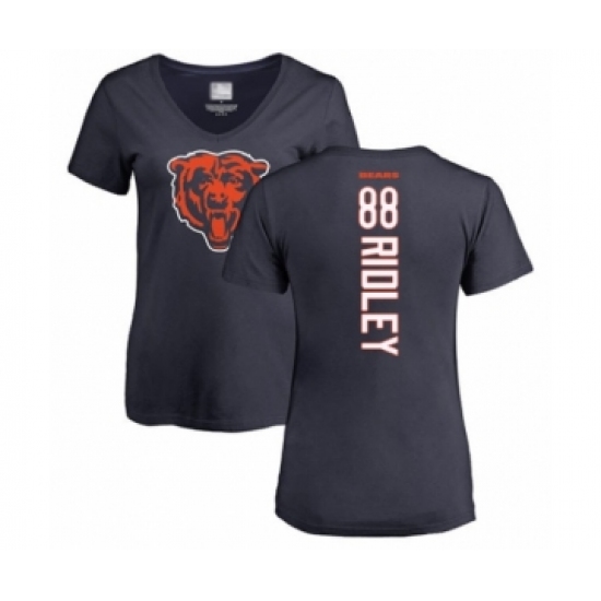 Football Women's Chicago Bears #88 Riley Ridley Navy Blue Backer T-Shirt - Ujersey