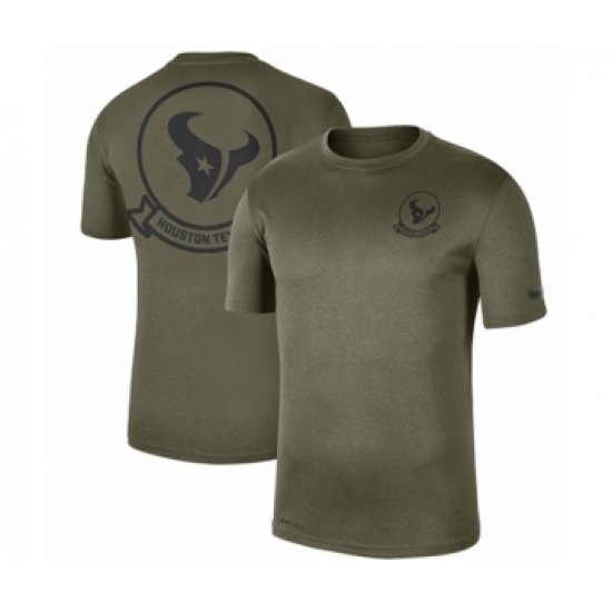 Football Men's Houston Texans Olive 2019 Salute to Service Sideline Seal Legend Performance T-Shirt - Ujersey