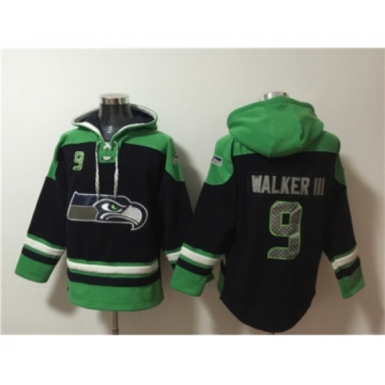 Men's Seattle Seahawks #9 Kenneth Walker III Black Ageless Must-Have Lace-Up Pullover Hoodie - Ujersey