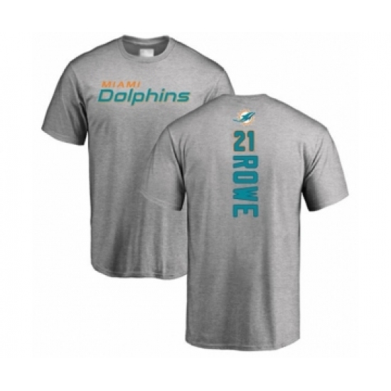 Football Miami Dolphins #21 Eric Rowe Ash Backer T-Shirt - Ujersey