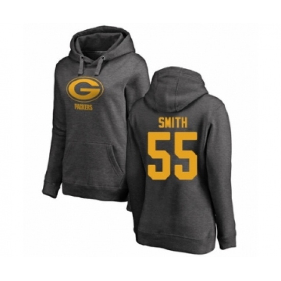 Football Women's Green Bay Packers #55 Za'Darius Smith Ash One Color Pullover Hoodie - Ujersey