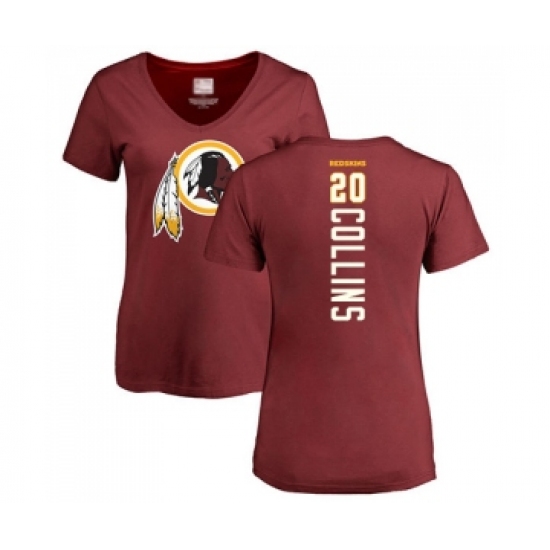 Football Women's Washington Redskins #20 Landon Collins Maroon Backer T-Shirt - Ujersey