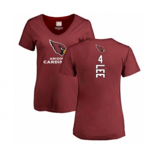 Football Women's Arizona Cardinals #4 Andy Lee Maroon Backer T-Shirt - Ujersey