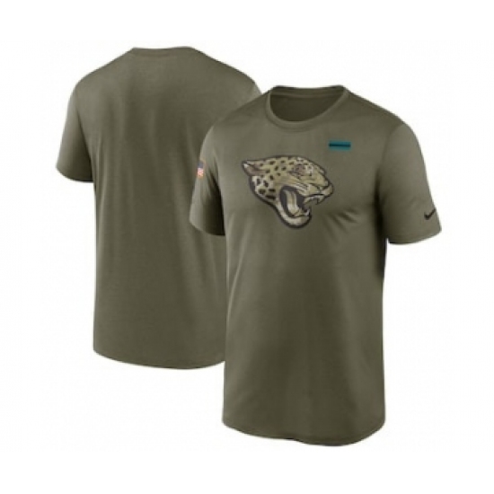 Men's Jacksonville Jaguars Football Olive 2021 Salute To Service Legend Performance T-Shirt - Ujersey