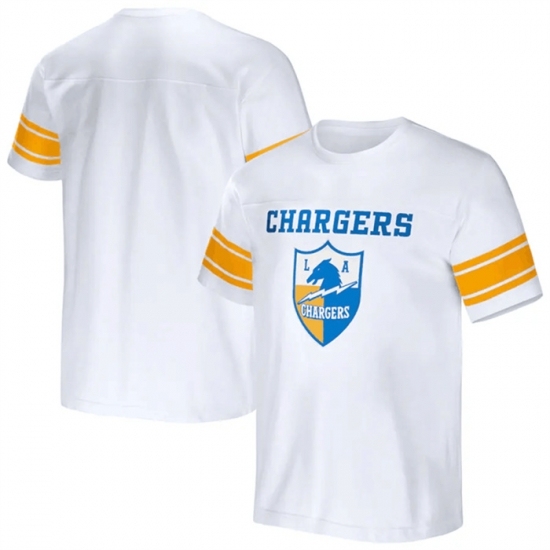 Men's Los Angeles Chargers White X Darius Rucker Collection Football Striped T Shirt - Ujersey